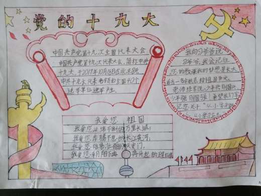 高唐县中小学生"党的十九大精神我知道"手抄报比赛微信大众投票活动